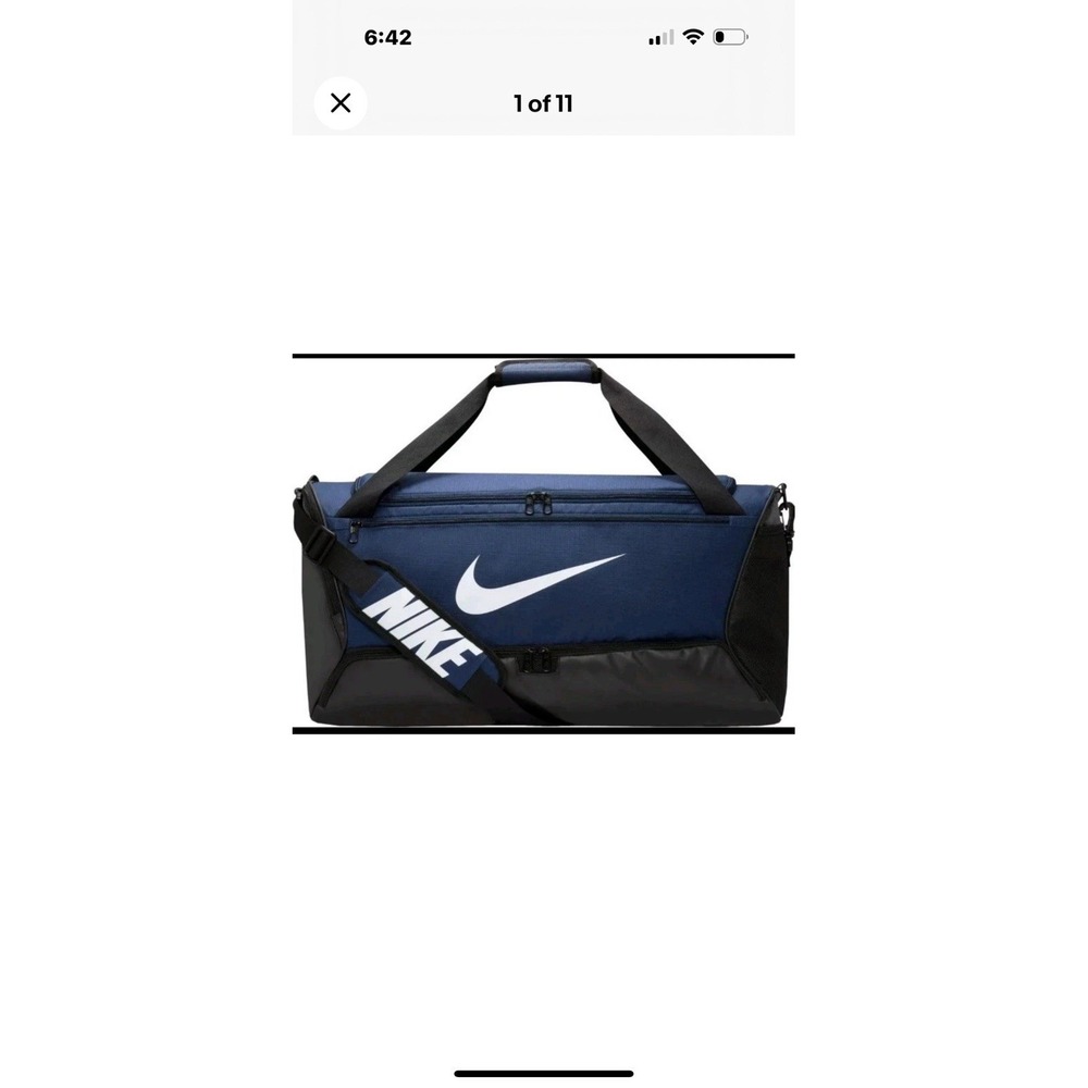 Nike BRASILIA 9.5 Gym Bag Training Duffle MEDIUM Blue/Black/White DH7710-481